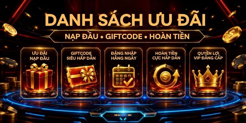 Danh sách ưu đãi tại sân chơi HIT CLUB