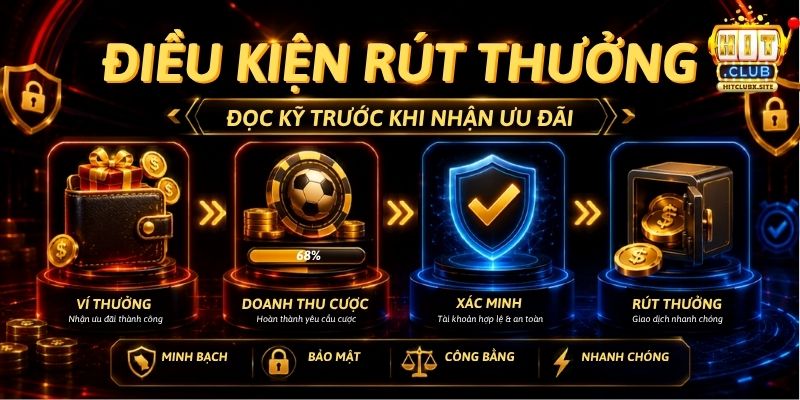 Điều kiện rút tiền thưởng khuyến mãi HITCLUB
